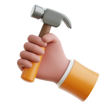 Hand With Hammer  3D Icon