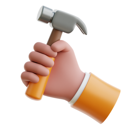 Hand With Hammer  3D Icon