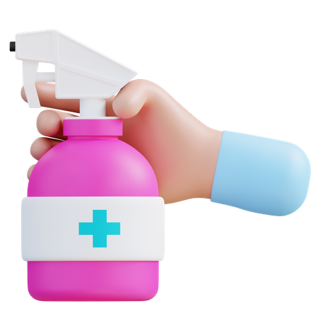 Hand With Hand Sanitizer  3D Icon