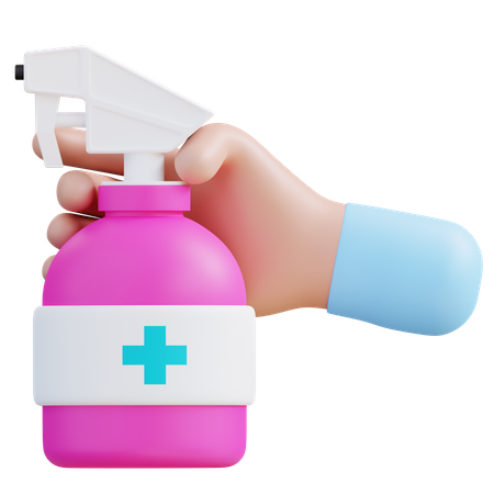 Hand With Hand Sanitizer  3D Icon