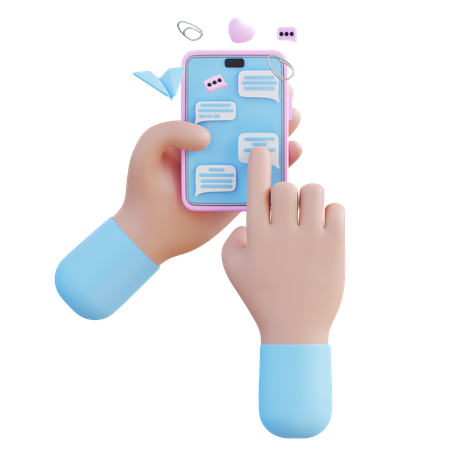 Hand With Handphone  3D Icon