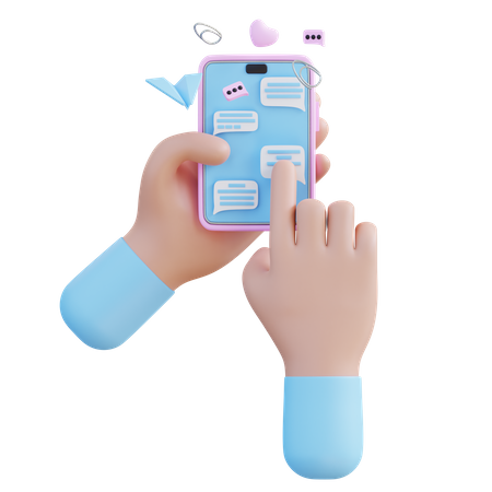 Hand With Handphone  3D Icon