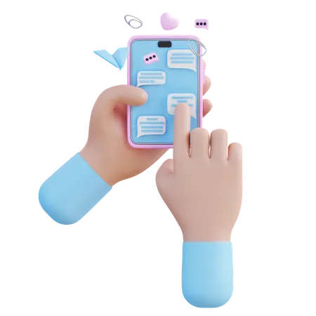 Hand With Handphone  3D Icon