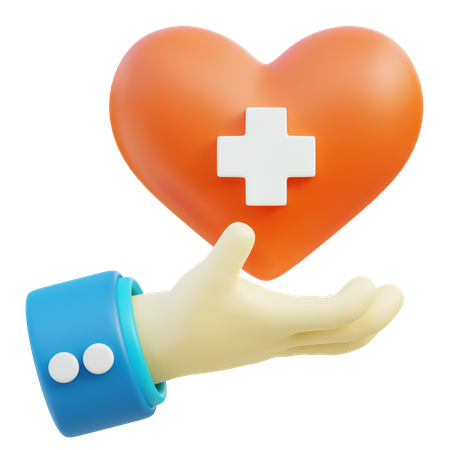 Hand With Heart Medical  3D Icon