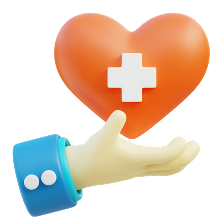 Hand With Heart Medical  3D Icon