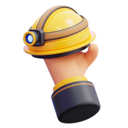Hand With Helmet  3D Icon