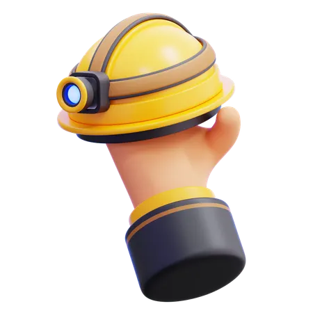 Hand With Helmet  3D Icon