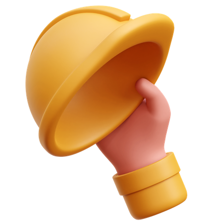 Hand With Helmet  3D Icon
