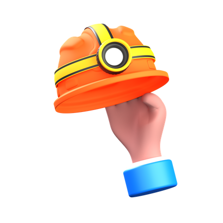 Hand With Helmet  3D Icon