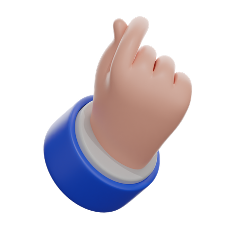 Hand With Index Finger And Thumb Crossed  3D Icon