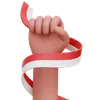 Hand With Indonesia Flag Ribbon