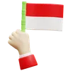 Hand With Indonesian Flag