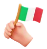 Hand with Italy Flag