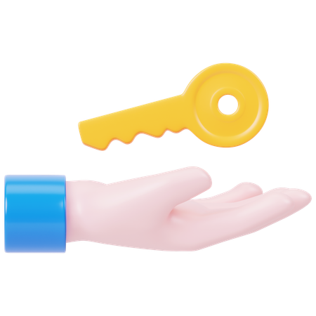 Hand with key  3D Icon