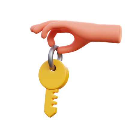 Hand with key  3D Icon