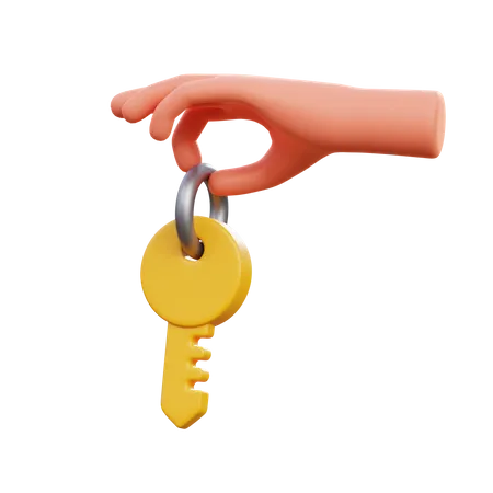 Hand with key  3D Icon