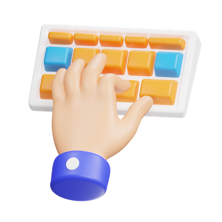 Hand With Keyboard  3D Icon