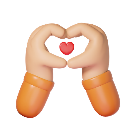 Hand With Love Gesture  3D Icon