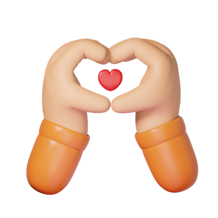 Hand With Love Gesture  3D Icon
