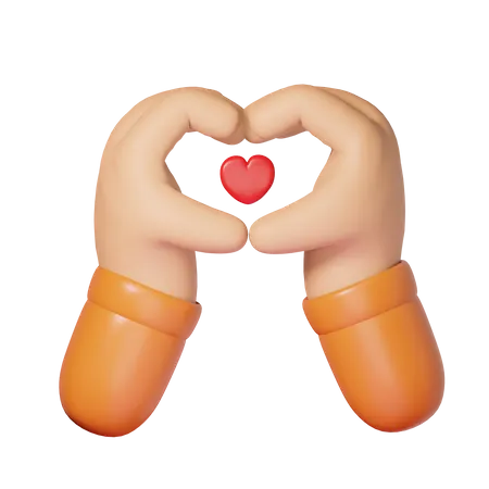 Hand With Love Gesture  3D Icon