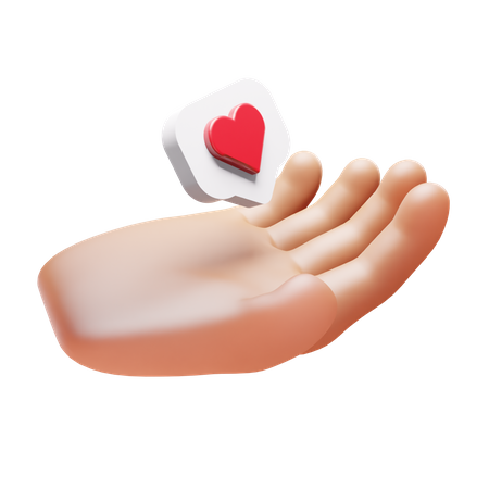 Hand With Love Icon  3D Icon
