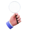 Hand with magnifying glass