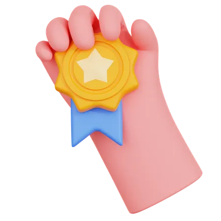 Hand With Medal  3D Icon