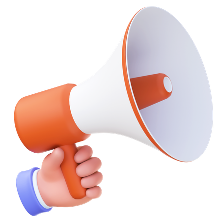 Hand with megaphone  3D Icon