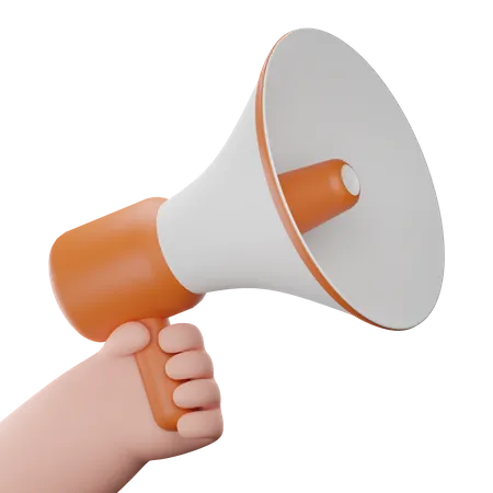 Hand with megaphone  3D Icon