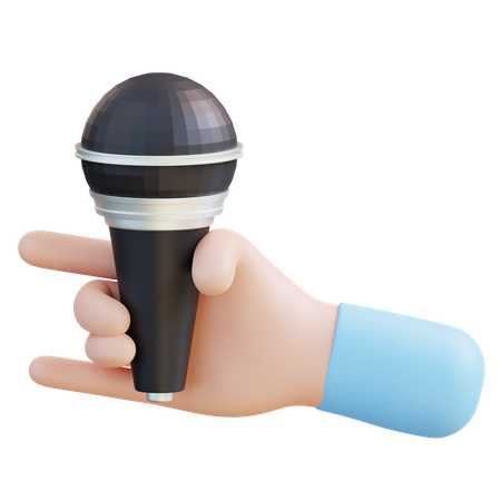 Hand With Microphone  3D Icon