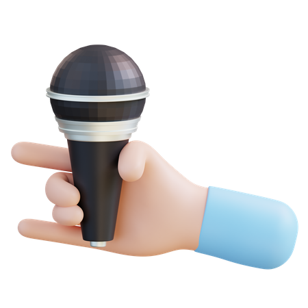 Hand With Microphone  3D Icon
