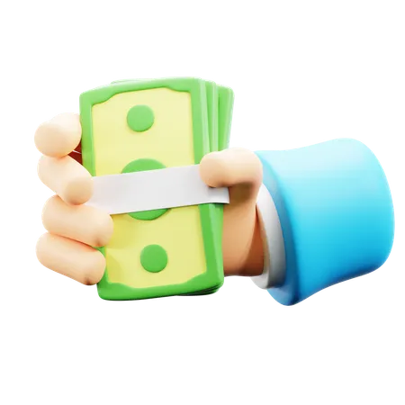 Hand with money  3D Icon
