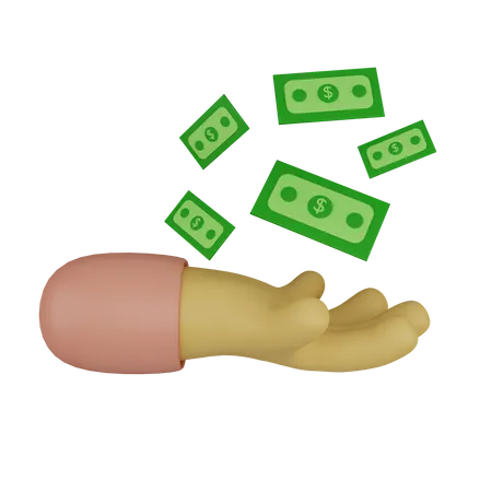 Hand With Money  3D Icon