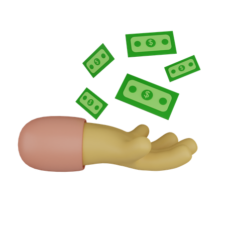 Hand With Money  3D Icon
