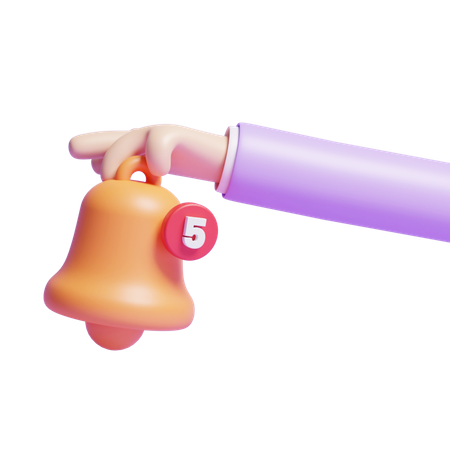 Hand With Notification Bell  3D Icon