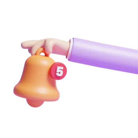 Hand With Notification Bell  3D Icon