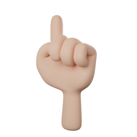 Hand With One Finger  3D Icon