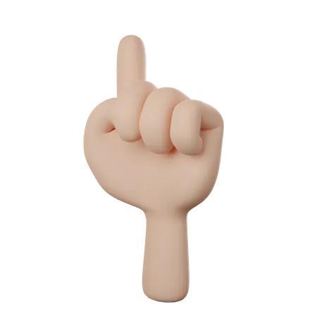 Hand With One Finger  3D Icon