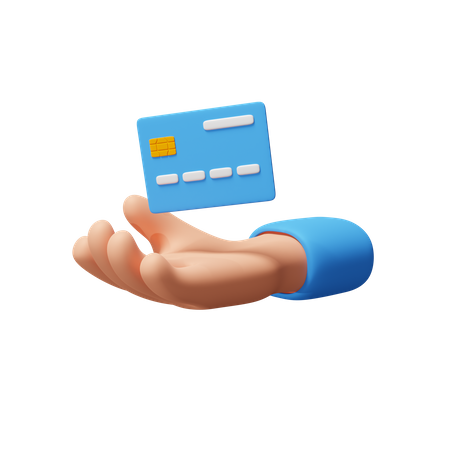 Hand With Payment Card  3D Icon