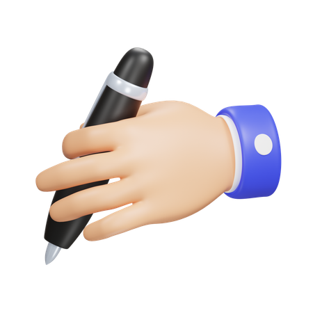Hand With Pen  3D Icon