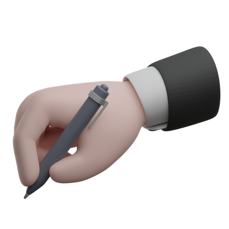 Hand With Pen Hand Gestures 3D Icon
