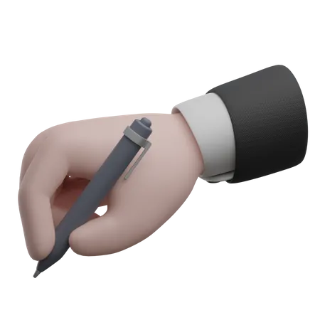 Hand With Pen Hand Gestures 3D Icon
