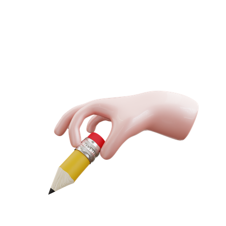 Hand With Pencil  3D Icon