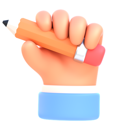 Hand with Pencil  3D Icon