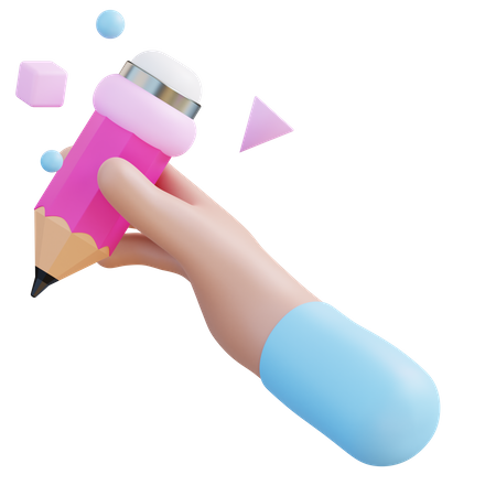 Hand With Pencil  3D Icon