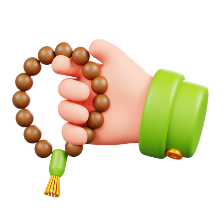 Hand with Prayer Beads  3D Icon
