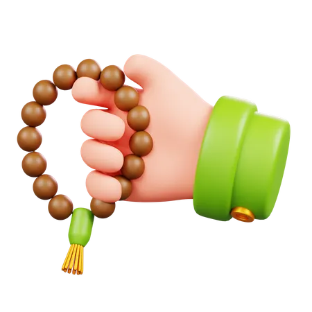 Hand with Prayer Beads  3D Icon