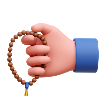 Hand With Prayer Beads  3D Icon