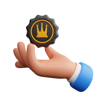 Hand with premium label  3D Icon