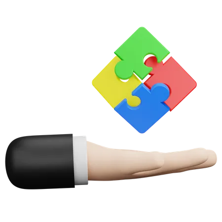 Hand with Puzzle  3D Icon